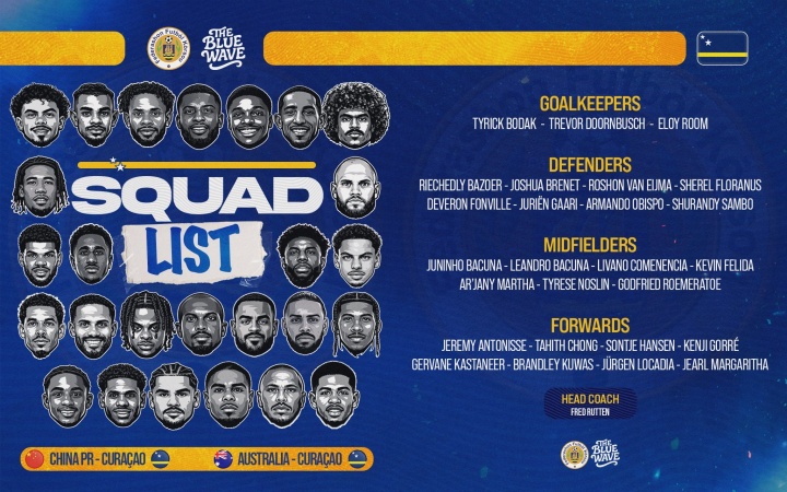 天博体育-月底战国足、澳大利亚！库拉索公布FIFA系列赛大名单：陈达毅入选